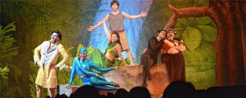 Das Ensemble des Theaters Liberi überzeugte mit dem Dschungelbuch vor allem die kleinen Besucher im KuKo. Foto Sieberath