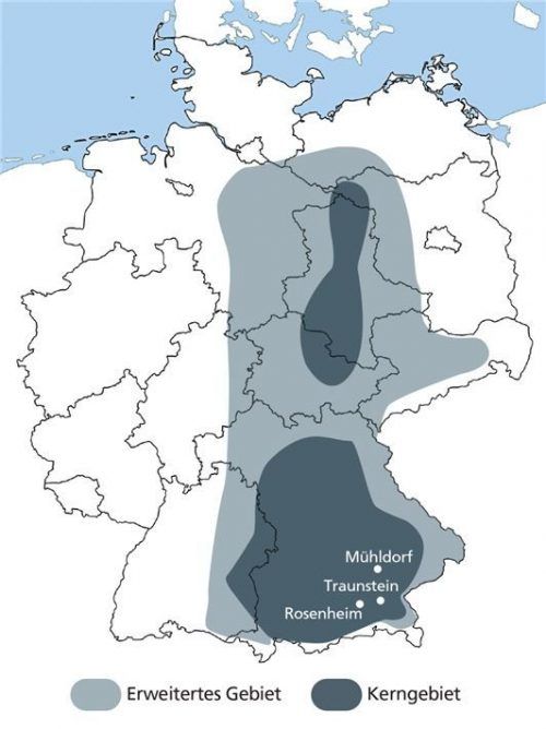 Das Risikogebiet für den Borna-Virus: Die Region liegt den Experten zufolge inmitten des Kerngebiets. Eberl