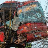 Linienbus prallt gegen Baum