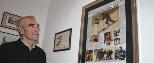 „Der sagenhafte Slalom-Sepp“ lautete die Schlagzeile über Sepp Folger aus Bruckmühl, der vor 70 Jahren in Kitzbühel gewann. Das Bild entstand bei seinem 90. Geburtstag.