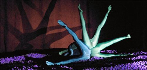 Ein neues Wesen entsteht: Figur aus „Hydráos“, mit dem die Salzburger Editta Braun Company im Mühldorfer Kulturschupp‘n Leben entstehen ließ.Fotos  Honervogt