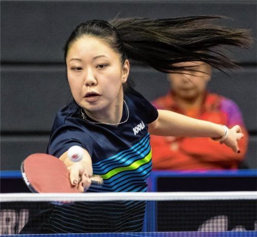 Lily Zhang vom Tischtennis-Bundesligisten SV DJK Kolbermoor hat sich durch ihre Resultate bei den German Open in Magdeburg das letzte freie Ticket des amerikanischen Verbandes zur Teilnahme an den Olympischen Spielen in Tokio geholt.Foto  Steinbrenner