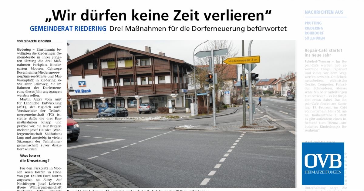 Wir Durfen Keine Zeit Verlieren Ovb Heimatzeitungen