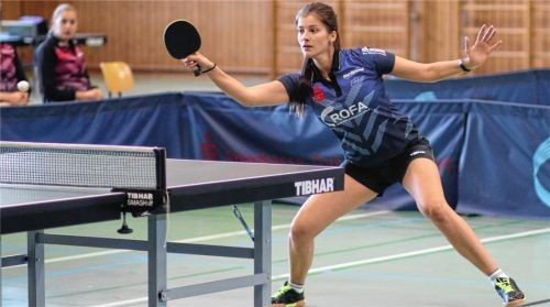 Ugne Baskutyte war mit ihren Einzelerfolgen sowie dem Punkt im Doppel maßgeblich daran beteiligt, dass Kolbermoors Damen ein Unentschieden erreichten.Foto Erlich