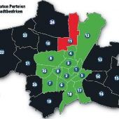 Grüne Schneise mit schwarzem Rand