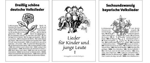 Eine kleine Auswahl der Liederhefte, die das Volksmusikarchiv auf Wunsch kostenlos zusendet. re