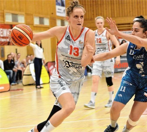 Nicht zu bremsen: Leonie Fiebich erzielte bei ihrem Comeback gegen Heidelberg überragende 23 Punkte. Foto  Hörndl