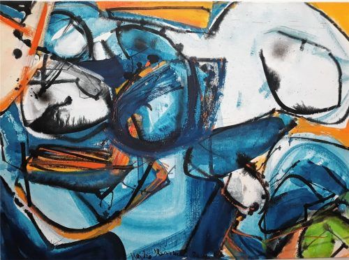 Scheint das Gewicht der Welt einzufangen: „Das Ziel ist im Weg“ stammt aus dem Jahr 2019 (Öl auf Leinwand im Format 140 mal 100 Zentimeter). Foto  Hesse