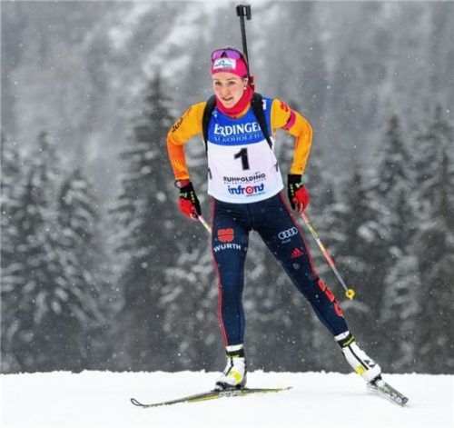Stefanie Scherer vom Stützpunkt Ruhpolding holte im Single-Mixed gemeinsam mit Justus Strelow die einzige EM-Medaille für die deutsche Mannschaft.Foto Wukits