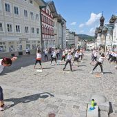 Fitness in der Fußgängerzone