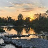 Sonnenuntergang an der Mangfall