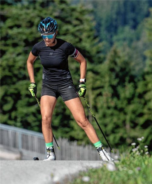Auf den Rollern unterwegs: Franziska Preuß ist wieder im Training.Fotos Wukits