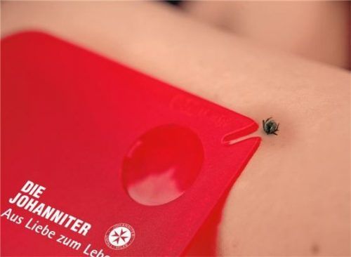 Die rote Zeckenkarte hilft beim Entfernen.Foto Johanniter