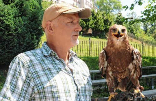 Hannes Lenhart ist fasziniert von der alten Kunst mit Vögeln zu jagen, von Falken und Adlern. Der Mut, die Schnelligkeit, die scharfen Augen und ihre Wildheit machten sie in der Mythologie zu Vögeln der Krieger.Fotos Rehberg