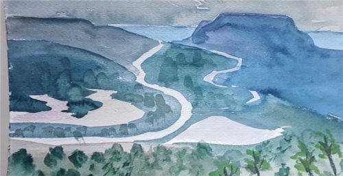 Zum Pinsel statt zur Bratsche greift derzeit Lonika Herzog: Sie malt Aquarelle. Foto re