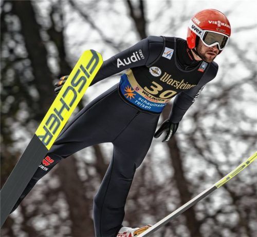 Fokussiert auf das Ziel: Markus Eisenbichler hat bei der Heim-Weltmeisterschaft in Oberstdorf gleich drei Titel zu verteidigen.Foto dpa/Pförtner