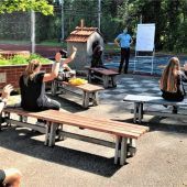 Unterricht nach draußen verlegt