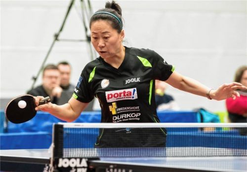 Mit der Portugiesin Fu Yu vom Ligakonkurrenten TTC Berlin konnten die Kolbermoorer Verantwortlichen eine Weltklassespielerin verpflichten. Foto Steinbrenner