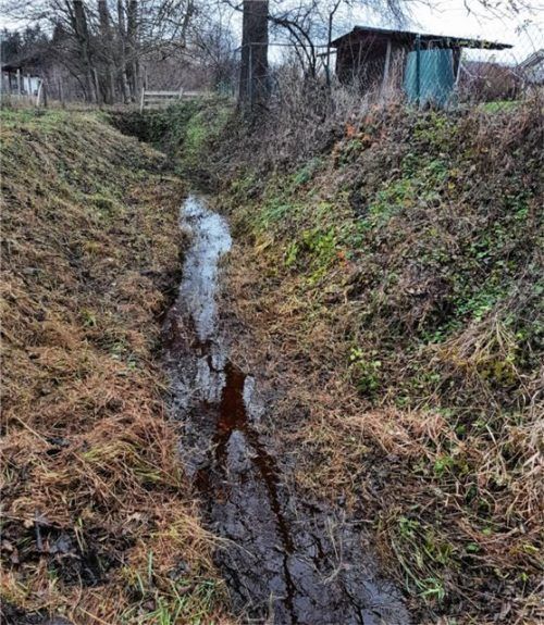 Der Wäschebach hat sich in Westerndorf bis zu 1,70 Meter tief ins Gelände gegraben. Er soll jetzt auf gut 40 Metern wieder freigelegt und naturnah gestaltet werden, damit es bei Starkregen nicht mehr zu Rückstau an den Rohren kommt. Foto re