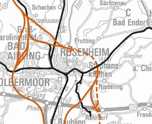 Eine der geplanten Trassen verläuft durch den südlichen Gemeindebereich von Prutting. Foto  DB/dpa