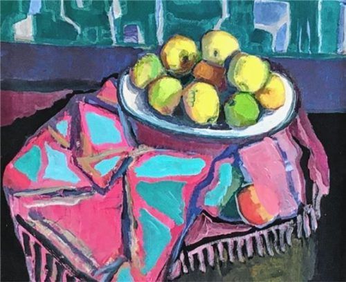 „Hommage an Jawlensky“, 1994, Öl auf Leinwand. Der deutsch-russische Maler Alexej von Jawlensky war Mitglied des „Blauen Reiters“. Foto Repro Gloßner