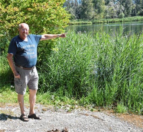 Ärger am See: Adelbert Schömer beobachtet jeden Abend freilaufende Hunde. Dabei herrscht dort Leinenpflicht.Foto Schlecker