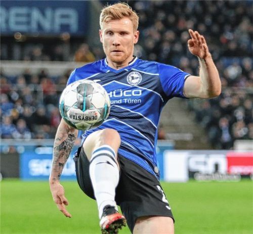 Andreas Voglsammer hat mit Arminia Bielefeld den Aufstieg in die 1. Bundesliga geschafft. Foto DPA/Gentsch