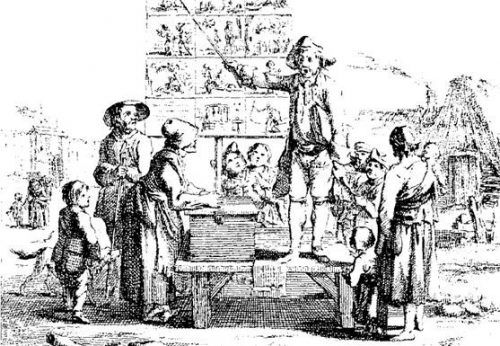 Bänkelsänger um 1765. Foto Volksmusikarchiv