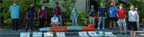 Bei der Veranstaltung: Die Rosenheimer „Initiative Erinnerungskultur“ erinnert an die Atombombenabwürfe auf Hiroshima und Nagasaki vor 75 Jahren. Foto Thomae