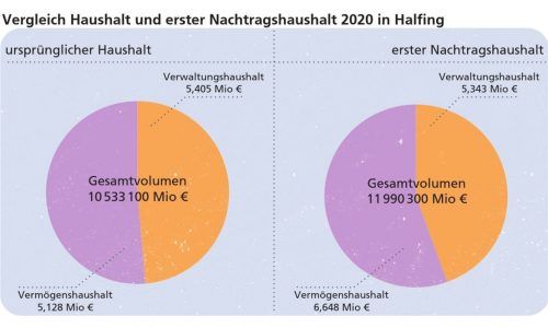 Der Halfinger Gemeinderat hat in der jüngsten Sitzung den ersten Nachtragshaushalt 2020 beschlossen – gut 1,4 Millionen Euro wurden dafür eingestellt. Klinger