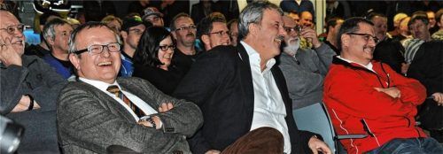 Gute Laune bei der Verabschiedung nach fast 15 Jahren erfolgreicher Arbeit: Willi Graue, Richard Diebald und Karl Aicher (von links). Fotos Ziegler (4), Czernin