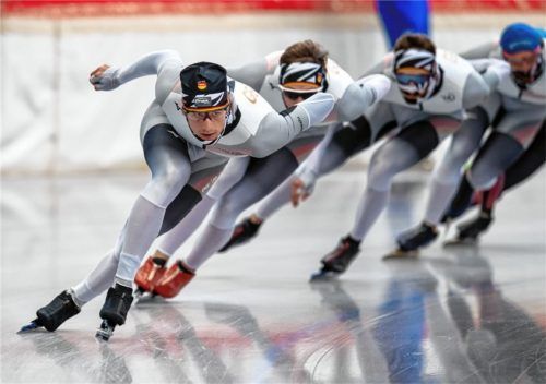 Joel Dufter während des Sommereis-Trainings in der Max-Aicher-Arena. Foto  Wukits