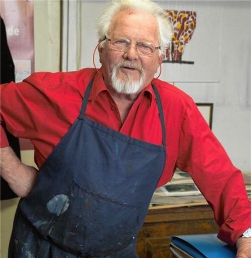 Lenz Hamberger in seinem Atelier. Foto Berger