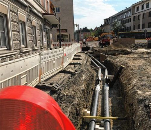 Situation Frühlingstraße: Die Bauarbeiten liegen laut der Stadt im Zeitplan. Foto Stadt Rosenheim