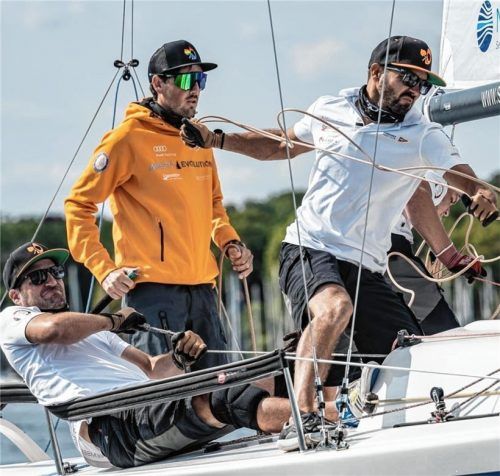 Das Team vom Chiemsee Yacht Club (Leopold Fricke, Moritz Fricke, Simon Tripp und Maxl Nowak) segelte auf den 7. Platz.Foto  Wehrmann