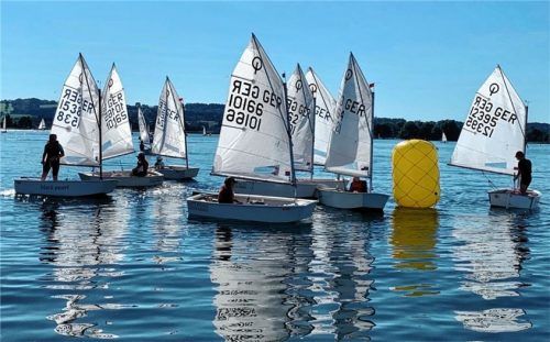 Die Optiliga Chiemsee wurde beim Bernauer Segelclub Felden durchgeführt.Foto Niessen