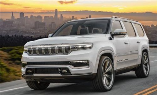 Steht auf mächtigen 24-Zoll-Rädern: Der Jeep Grand Wagoneer Concept. Foto Auto-Medienportal.Net/FCA