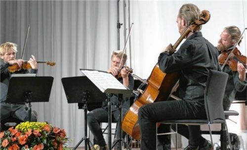 Wikinger-ähnlich schaut das Danish String Quartet aus: (von links) Frederik Øland, Rune Tonsgaard Sørensen, Asbørn Nørgaard und Fredrik Schøyen Sjölin. Foto Janka