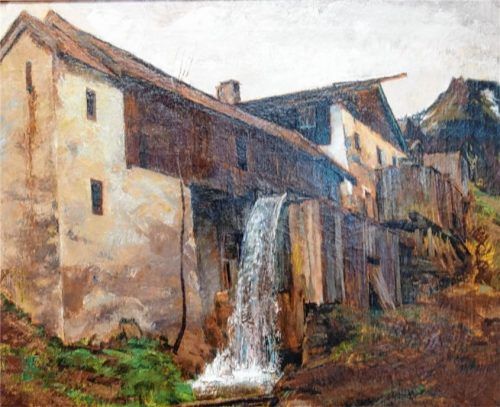 „Alte Mühle am Samerberg“ von Johannes Schmid-Schilding. Giesen
