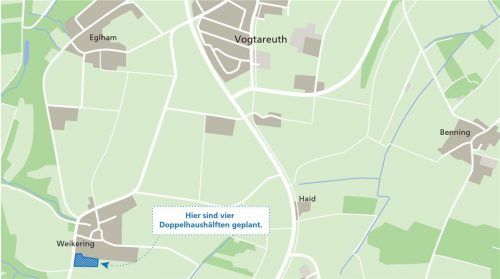 In Weikering in der Gemeinde Vogtareuth sind vier Doppelhaushälften geplant – vorzugsweise für Einheimische. Klinger