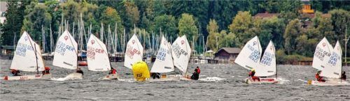 Starkwind herrschte am ersten Tag beim SC Breitbrunn-Chiemsee. Foto Niessen