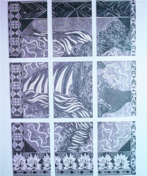 „The Waterfall Where Nobody Washed His Horse“, Hommage an Katsushika Hokusai, Bleistift und Grafit auf Papier, 2020. Foto Janeczka