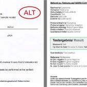 Corona-Bescheid nun auf Deutsch