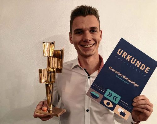 Maximilian Wohlschläger hat den Kulturpreis Bayern des Bayernwerks für seine Masterarbeit im Studiengang „Angewandte Forschung und Entwicklung in den Ingenieurwissenschaften“ an der TH Rosenheim erhalten. Foto Privat