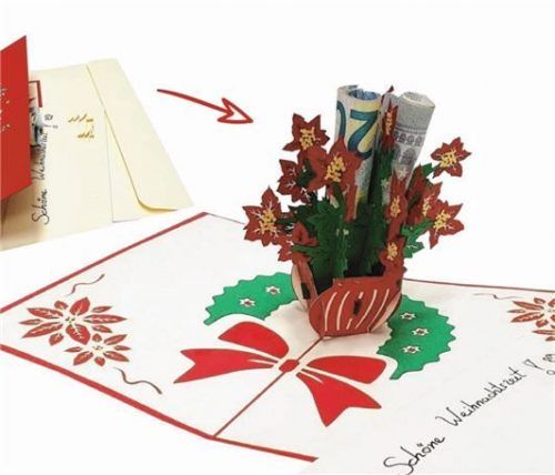 So kreativ lassen sich Gutscheine oder Bargeld in einer Pop-up-Karte verpacken. Foto djd/LIN ArtDesign