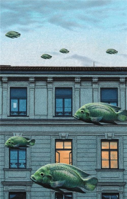 Spielerische Variante der Wirklichkeit: Früher Morgen III von Quint Buchholz.Foto Trautwein-Hagen