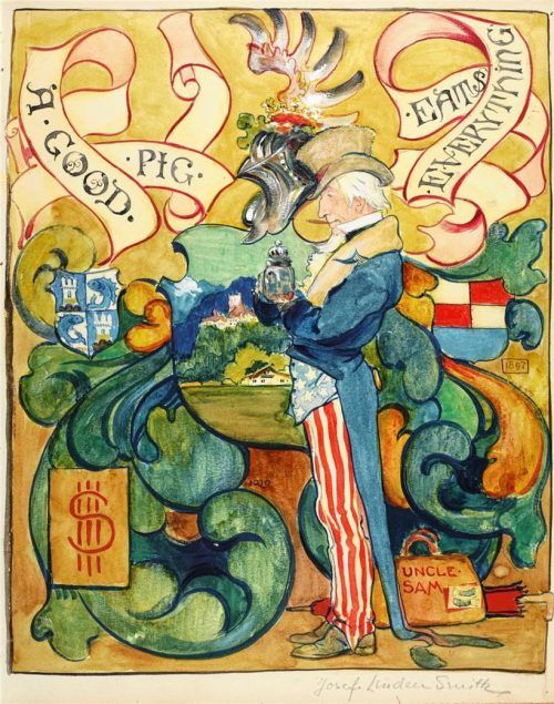 Uncle Sam auf Reisen: Abschiedsgruß von Joseph Lyndon Smith im Gästebuch.
