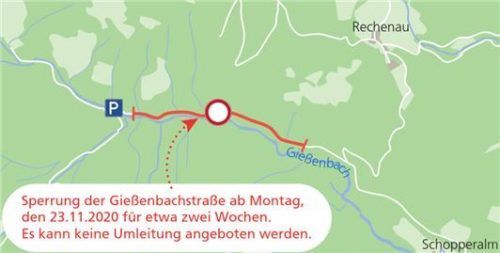 Wanderer, Radfahrer und Autofahrer können seit gestern nicht mehr zum Wanderparkplatz am Gießenbach gelangen. Klinger