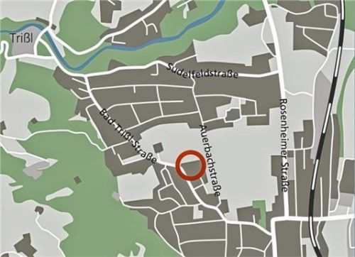 Neuer Wohnraum im Gebiet „Am Heimfeld“ (siehe roter Kreis): In der jüngsten Gemeinderatssitzung stellten fünf Architekturbüros ihre Pläne vor. Klinger