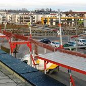 Baugerüst und Kabeltrasse beschädigt